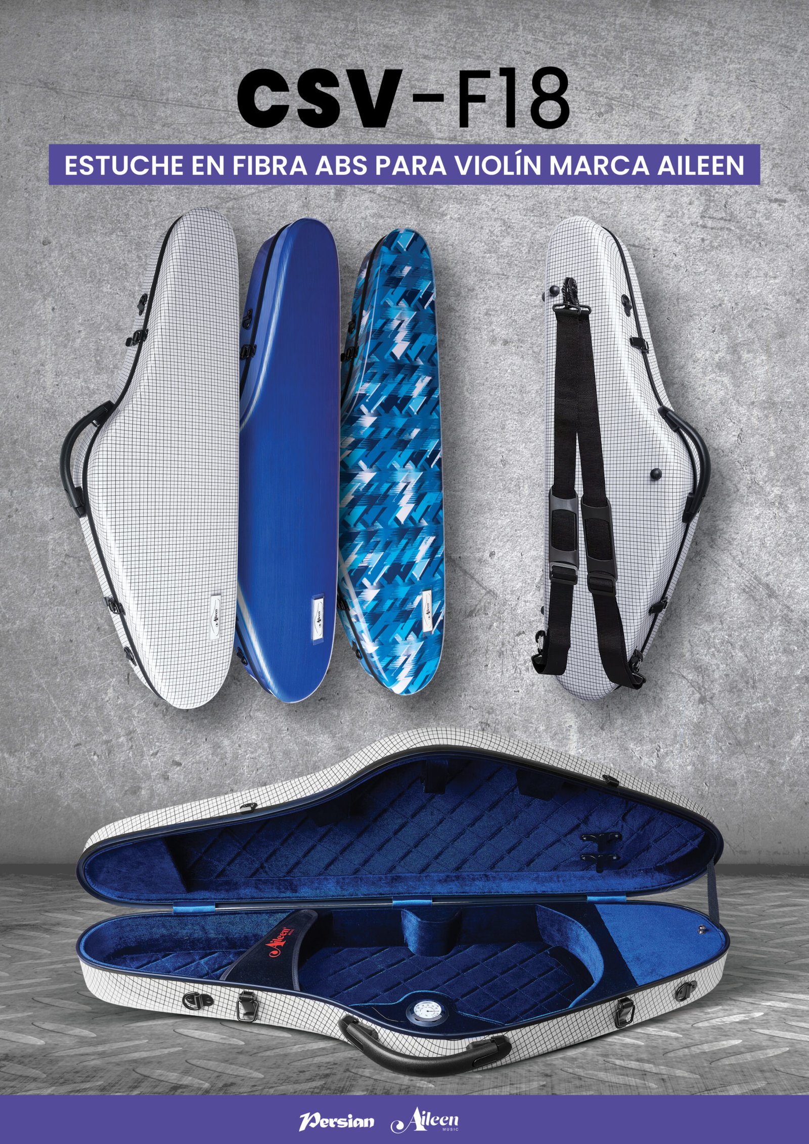 CSV-F18 Estuche en Fibra ABS para Violín Aileen - Image 3